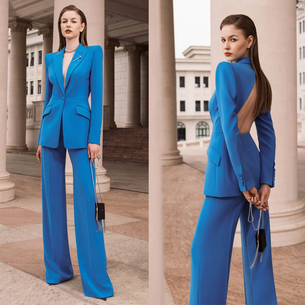 Women Formal Wear For Graduation - 섹시한 오픈 백 여성 블레이저 정장