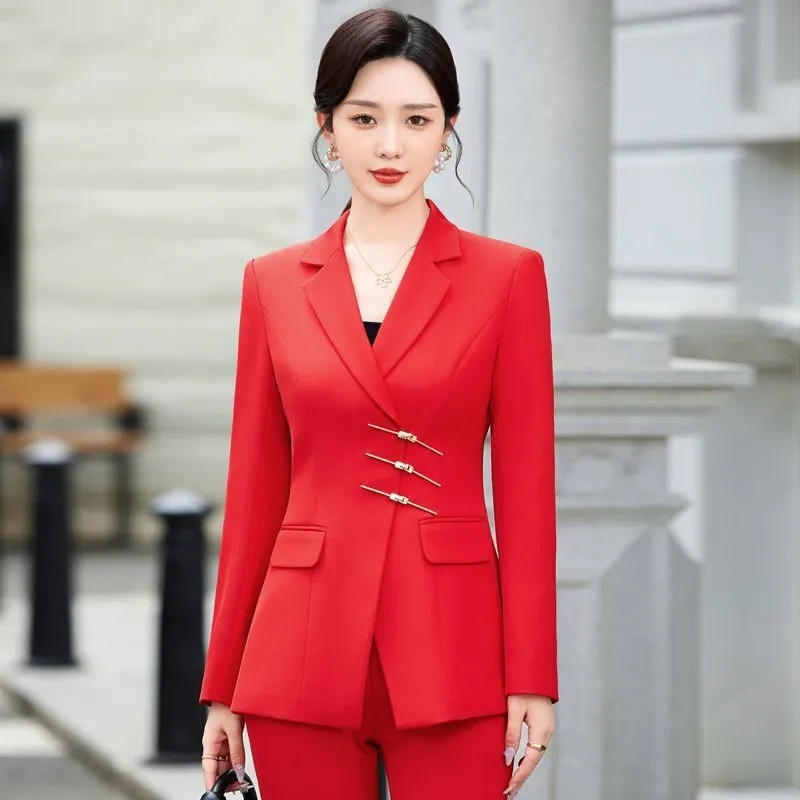 Women Formal Wear Black - 화이트 레드 블랙 블레이저 재킷 및