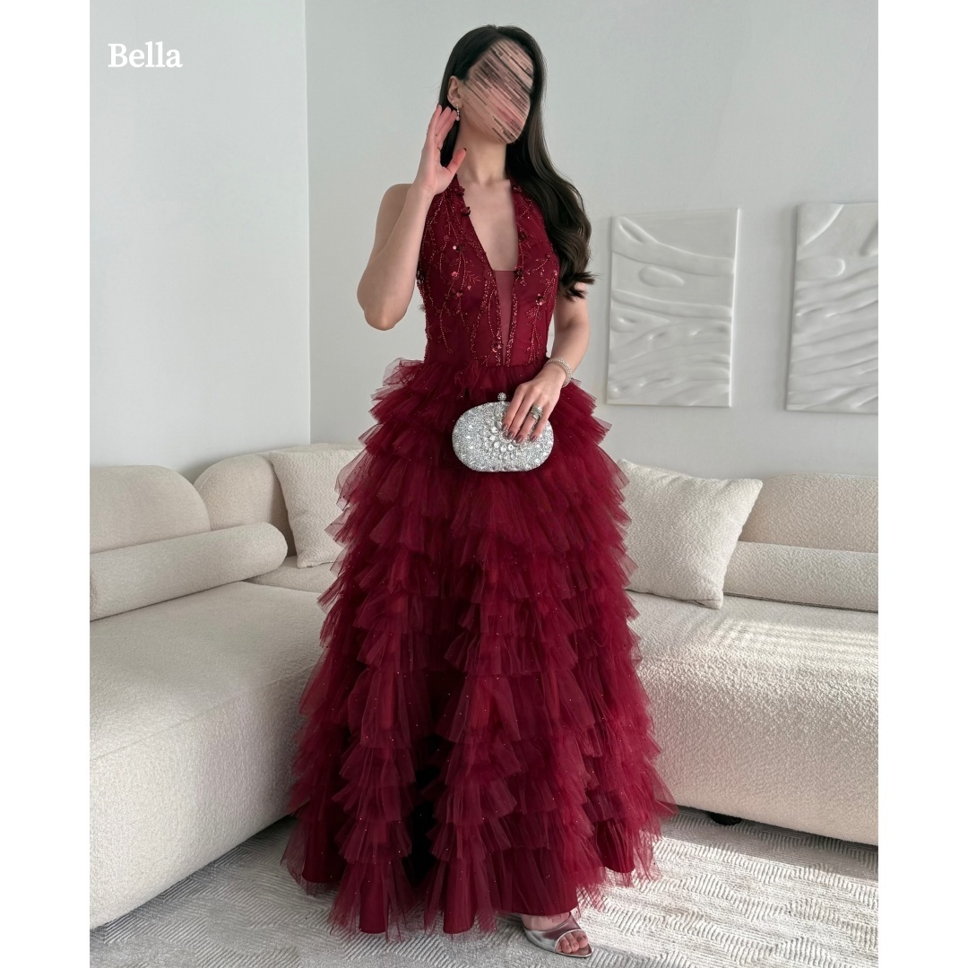 Women Formal Wear For Graduation - 벨라 맞춤형 새틴 오프숄더 비즈 장식