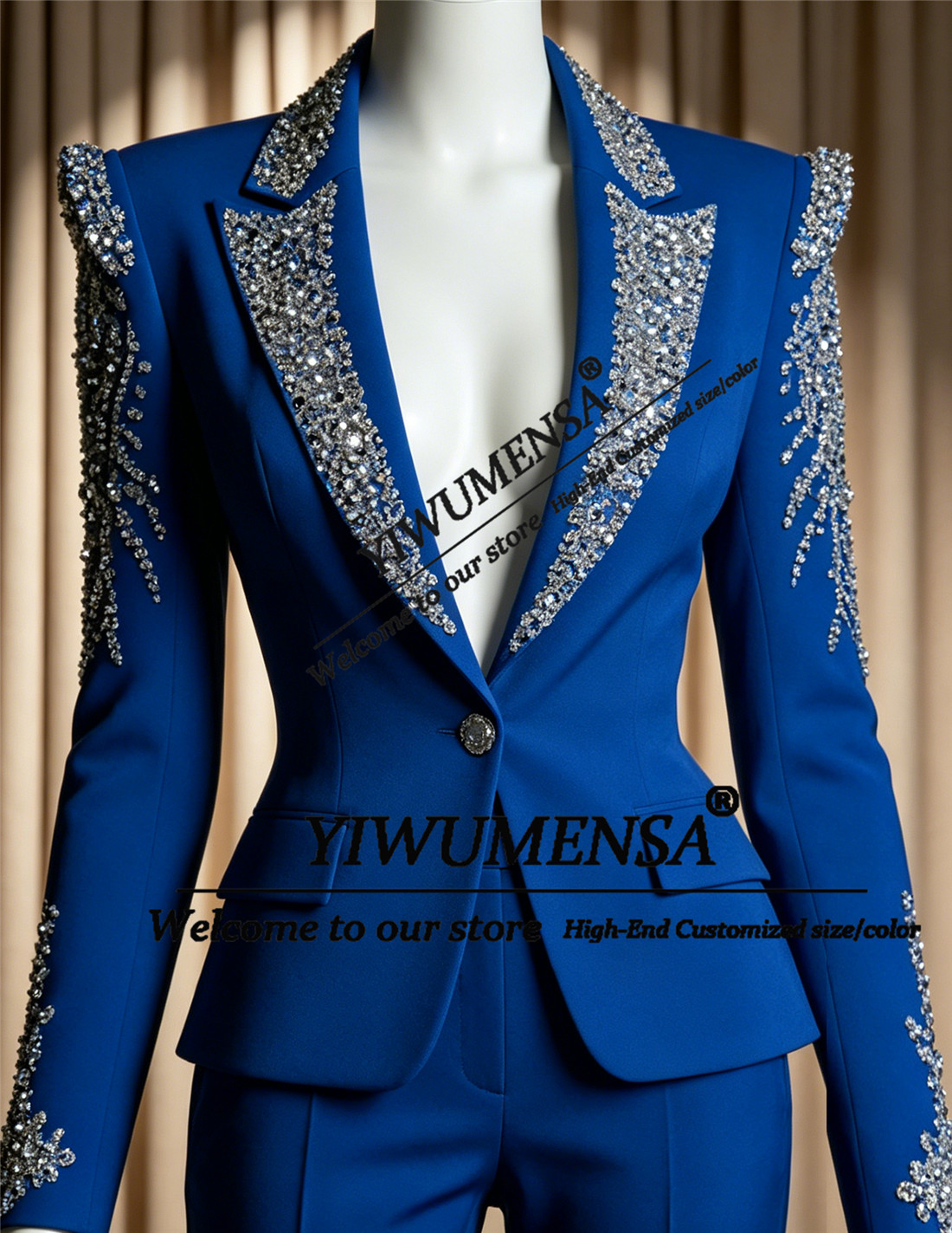 Women Formal Wear Outfits - 럭셔리 여성 정장 2피스 세트 크리스탈