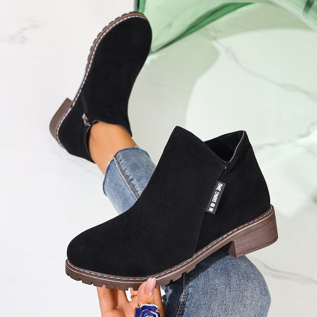 Women Formal Wear Heels - 여성용 가을 겨울 앵클 부츠, 측면