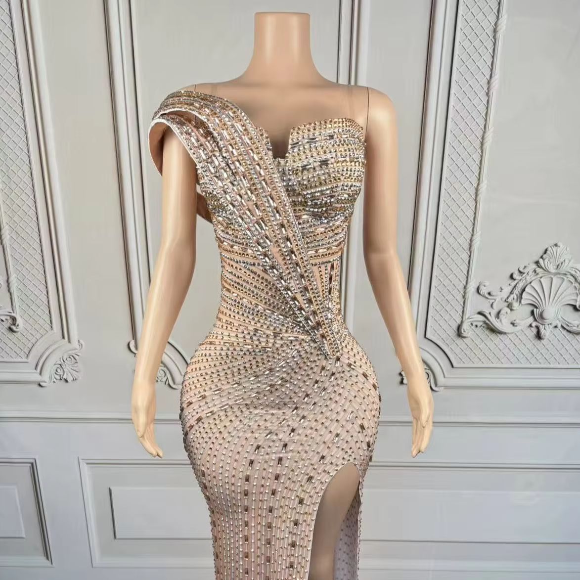 Women Formal Wear For Graduation - Xiangbin 반짝 이는 크리스탈 공식적인 긴
