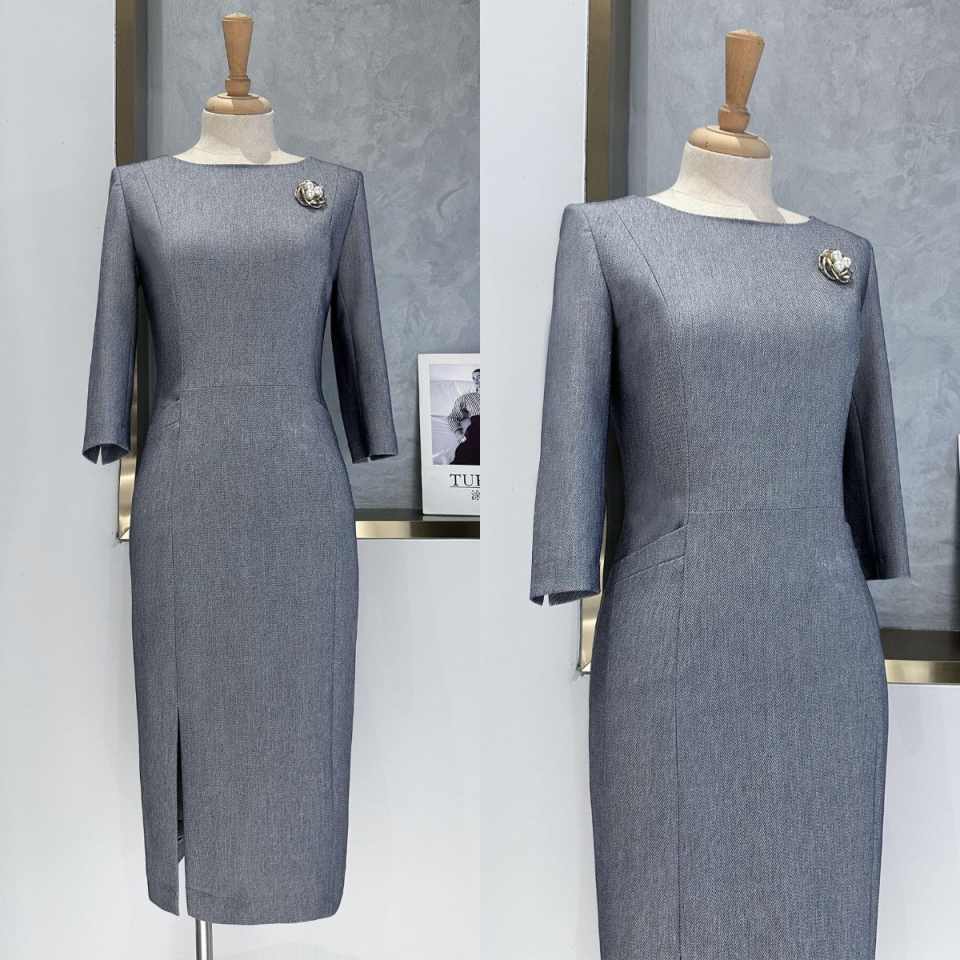 Women Formal Wear For Conference - 우아한 그레이 페플럼 여성 정장 세트
