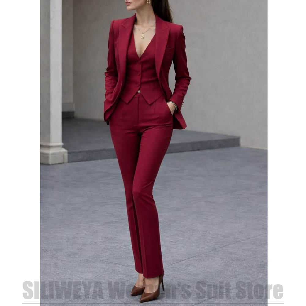 Women Formal Wear Outfits - 여성 3 피스 정장 세트 블레이저