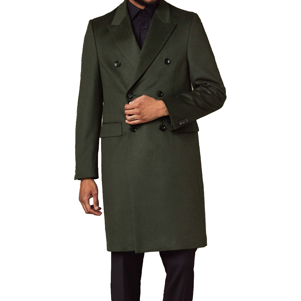 Tailored Coat Wool - 남성용 고급 100% 울 롱 코트,
