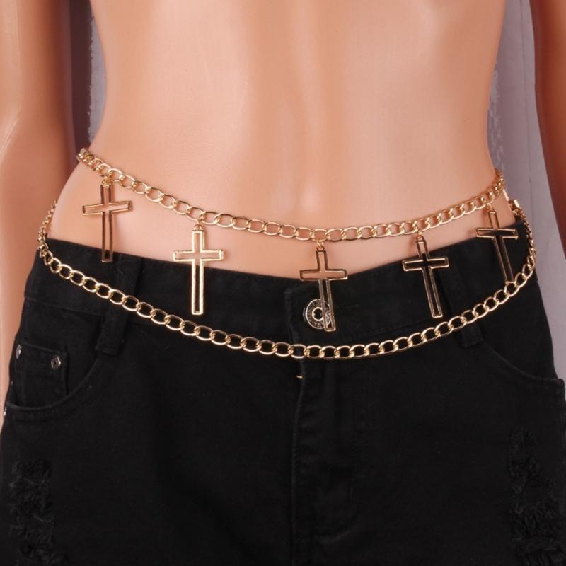 39BD 인기 체인 벨트 금속 교차 매력 허리 체인 장 - Women Formal Wear Belt 리뷰 및 가격