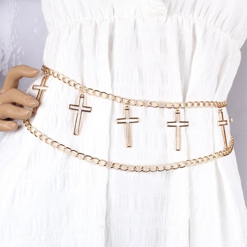 39BD 인기 체인 벨트 금속 교차 매력 허리 체인 장 - Women Formal Wear Belt 리뷰 및 가격