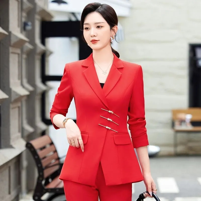 화이트 레드 블랙 블레이저 재킷 및 바지 세트 바지,  - Women Formal Wear Black 리뷰 및 가격