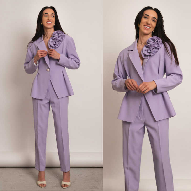 화려한 페플럼 여성 정장 세트, 라펠 더블 브레스티드  - Women Formal Wear For Conference 리뷰 및 가격