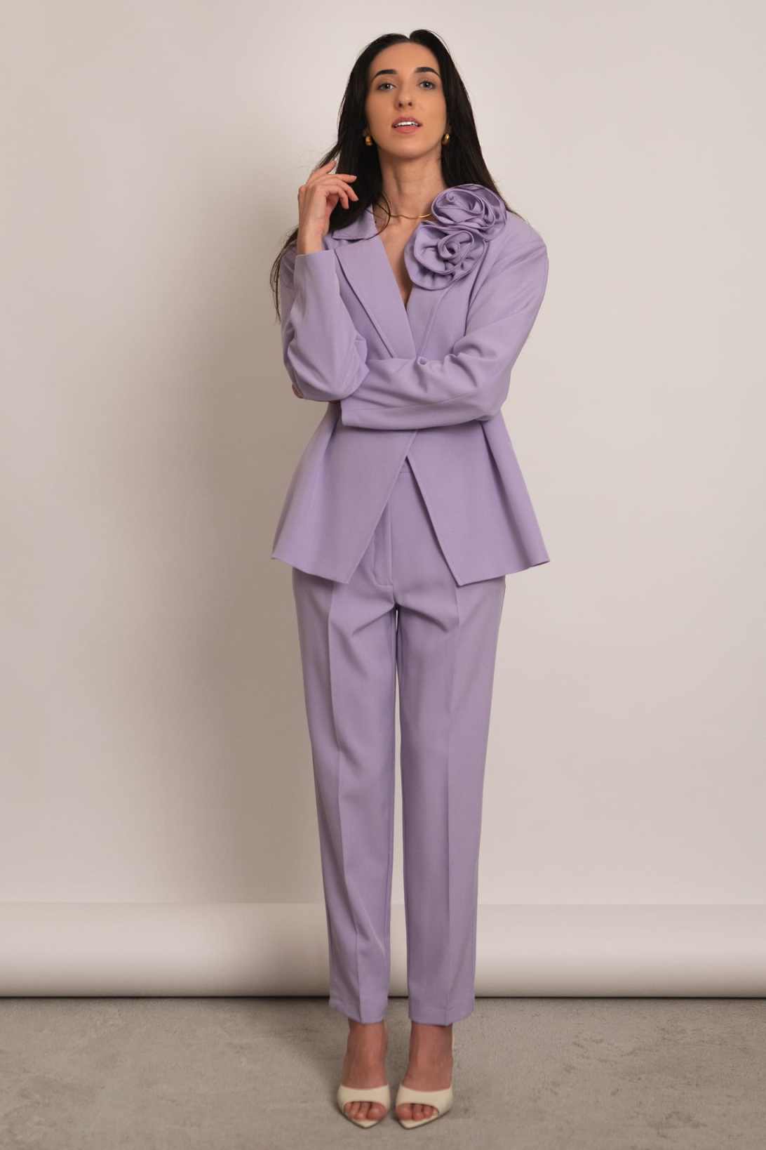 화려한 페플럼 여성 정장 세트, 라펠 더블 브레스티드  - Women Formal Wear For Conference 리뷰 및 가격