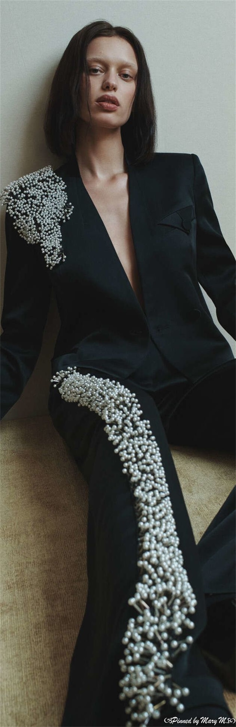 흑인 여성 사무복 세트 진주 2 조각 블레이저 + 바지 - Women Formal Wear Black 리뷰 및 가격
