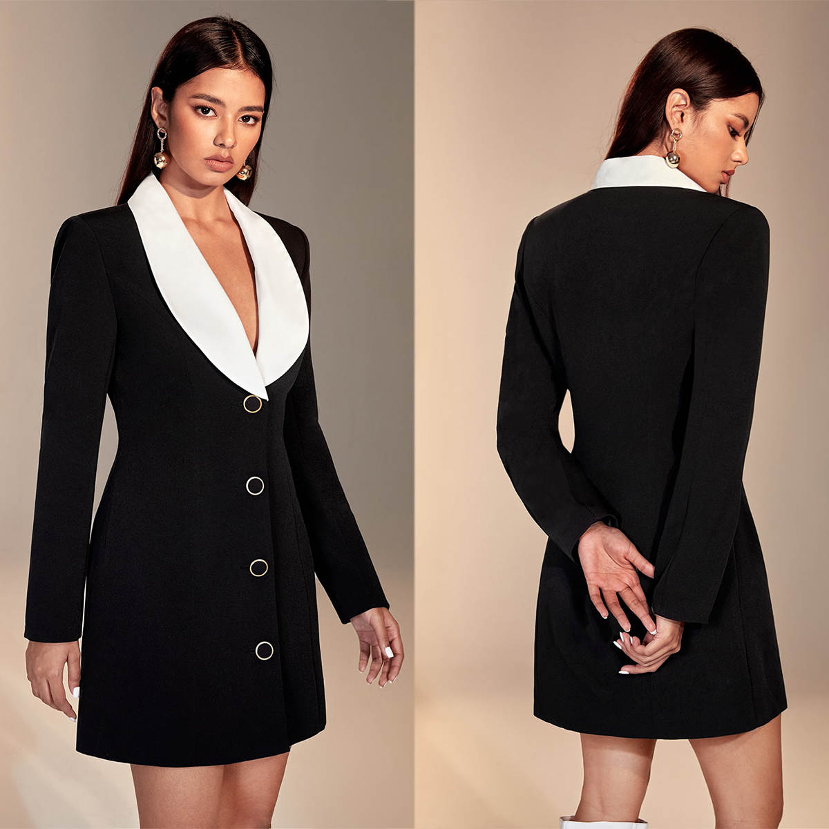 컬러 매칭 여성 블레이저 드레스 패션쇼 맞춤형 정장 오 - Women Formal Wear For Graduation 리뷰 및 가격