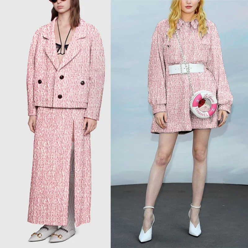 Redraspberry 145cm 핑크 화이트 울 트위 - Tailored Coat Wool 리뷰 및 가격