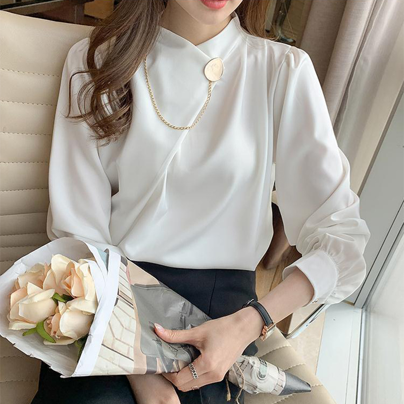 솔리드 컬러 우아한 긴 소매 작업복 셔츠 여성 패션 불 - Women Formal Wear Winter 리뷰 및 가격