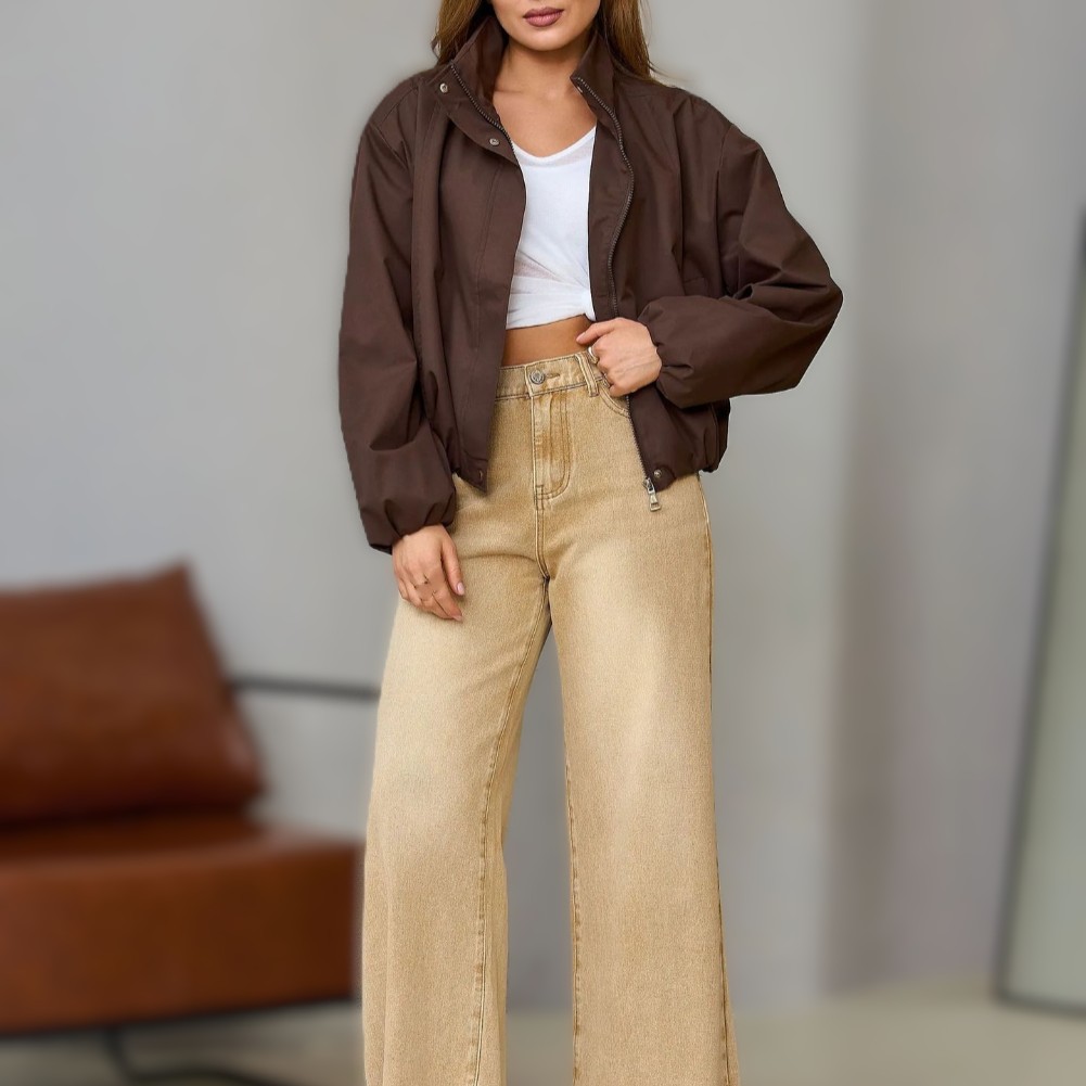 여성용 캐주얼 스탠드 칼라 재킷, 드롭 숄더 디자인과  - Women Formal Wear Winter 리뷰 및 가격