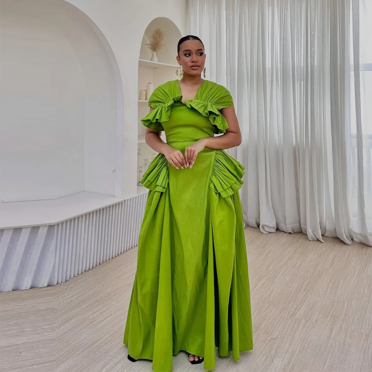 2026 프리티 그린 플러스 사이즈 새틴 이브닝 가운, - Women'S Formal Wear Plus Size 리뷰 및 가격