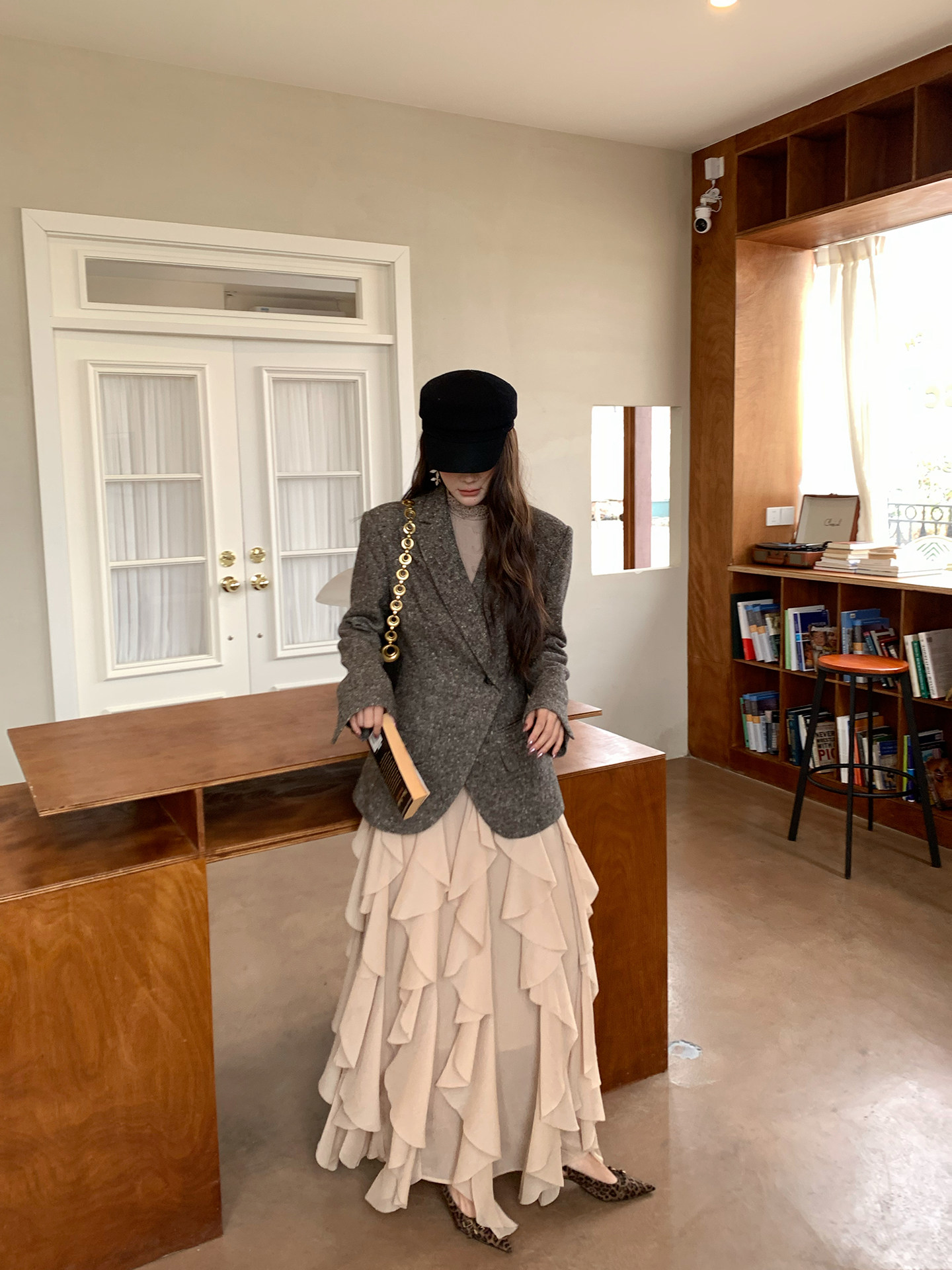 【MAR】여성 빈티지 지적인 그레이 블레이저 비대칭 라 - Tailored Coat Wool 리뷰 및 가격