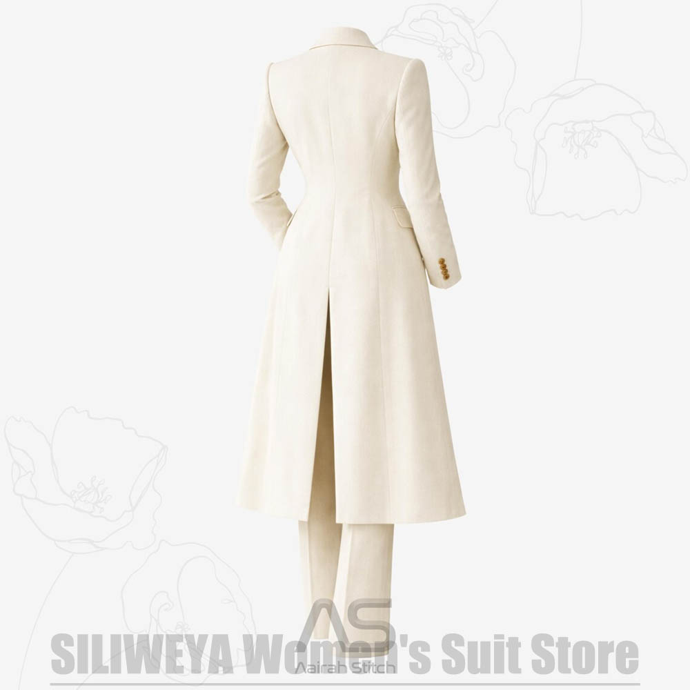여성 정장 3피스 더블 브레스티드 롱 코트 베스트 팬츠 - Women Formal Wear Outfits 리뷰 및 가격