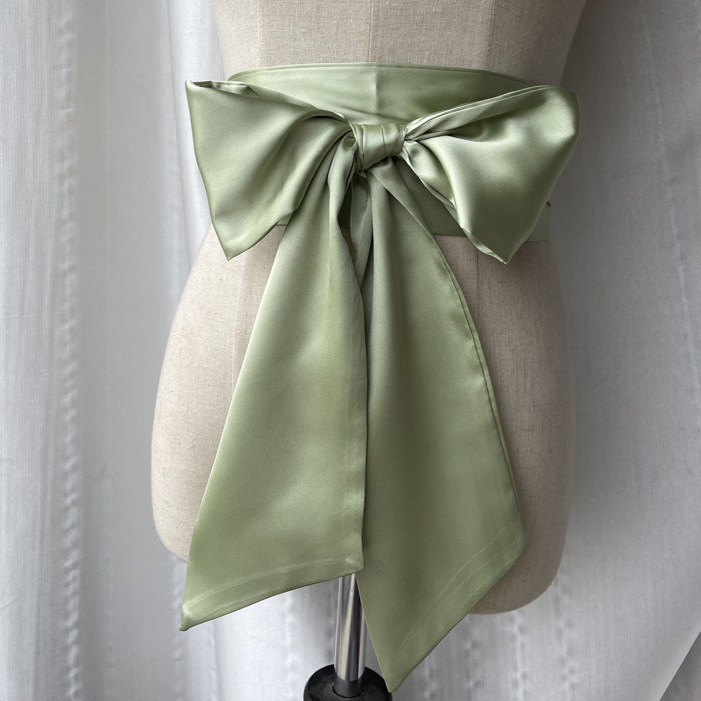 넓은 리본 허리띠 여성용 조절 가능한 타이업 벨트 패브 - Women Formal Wear Belt 리뷰 및 가격