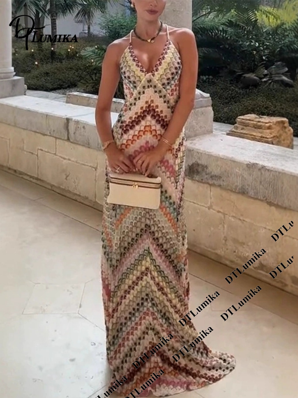 DT루미카 보헤미안 프린트 맥시 드레스, 스파게티 스트 - Women'S Formal Resort Wear 리뷰 및 가격