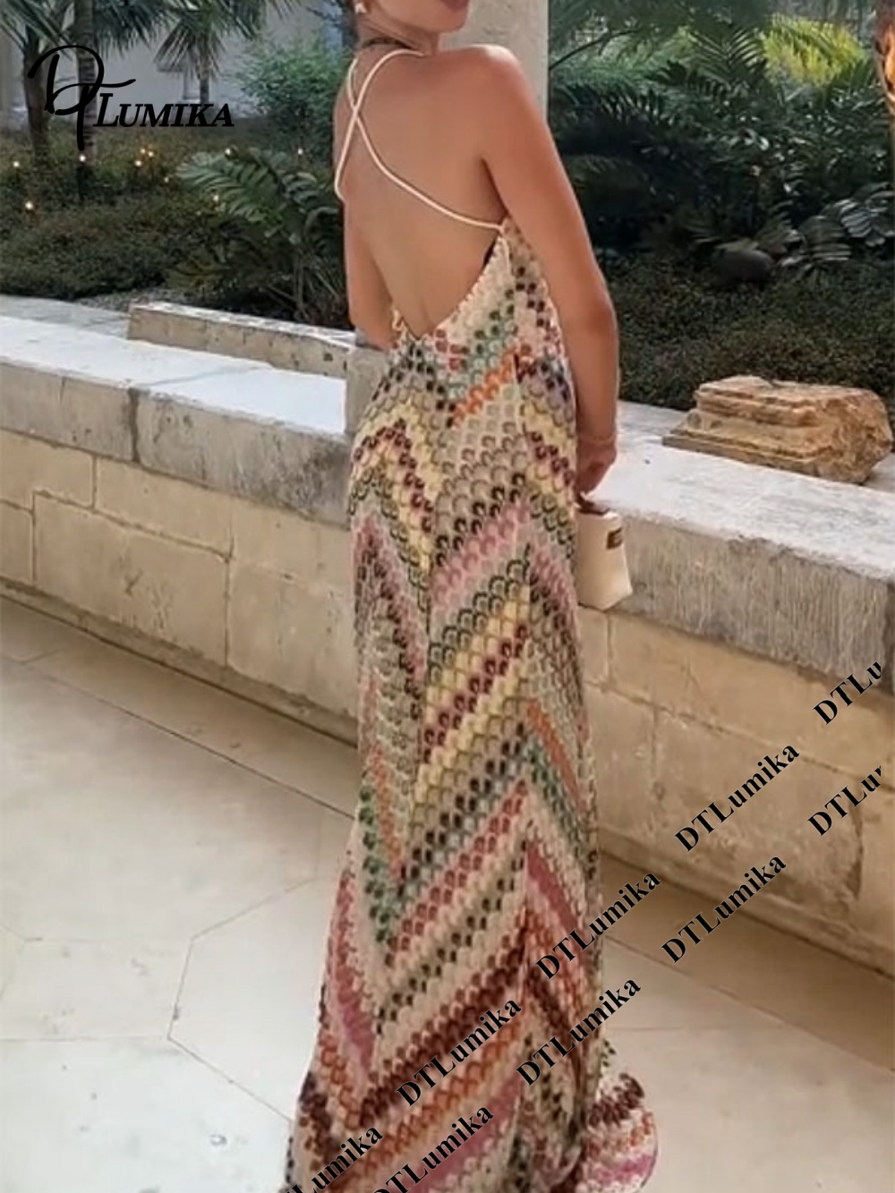 DT루미카 보헤미안 프린트 맥시 드레스, 스파게티 스트 - Women'S Formal Resort Wear 리뷰 및 가격