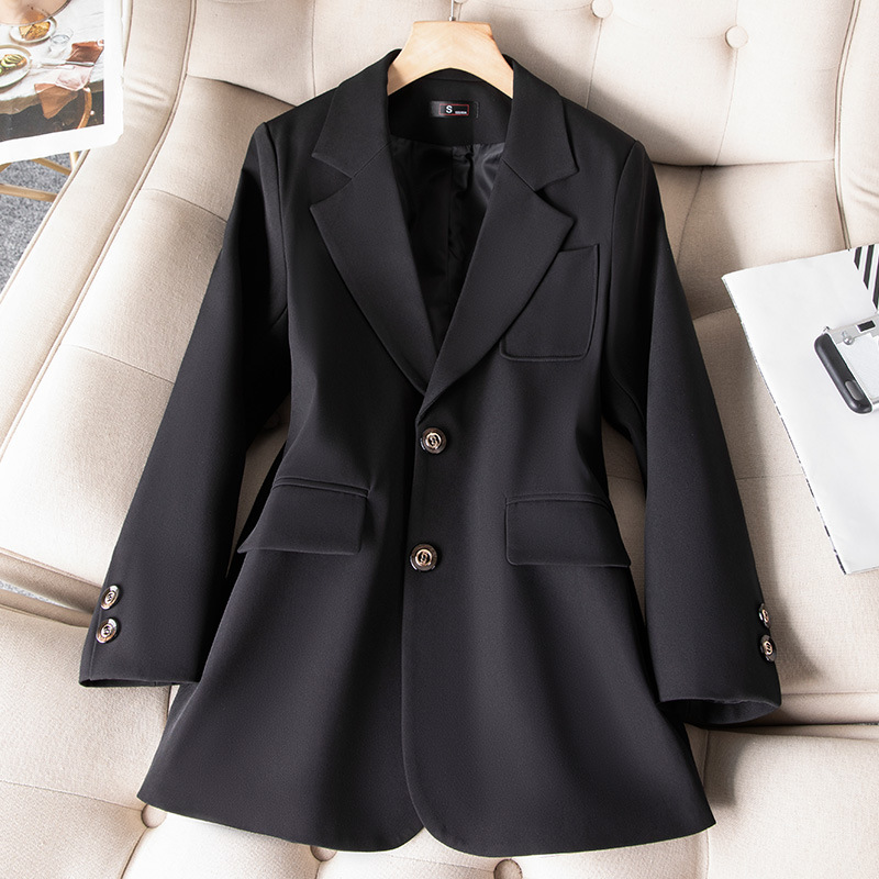 여성용 정장 블레이저 코트, 긴 소매 싱글 브레스트 재 - Women Formal Wear Black 리뷰 및 가격
